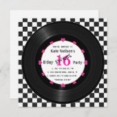 Invitation Rétro Vinyl Record l Modern Sweet 16 B'day (Devant / Derrière)