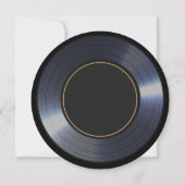 Invitation Retro Vinyl Record Noir Mariage Enregistrer la Dat (Dos)