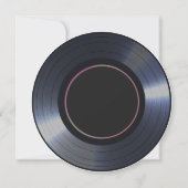 Invitation Retro Vinyl Record Noir Mariage Enregistrer la Dat (Dos)
