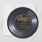 Invitation Retro Vinyl Record Noir Mariage RSVP (Devant)
