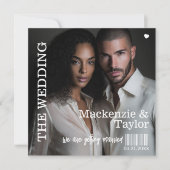 Invitation Retro Vinyl Record Photo Cover Wedding (Devant)