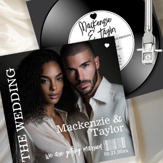 Invitation Retro Vinyl Record Photo Cover Wedding