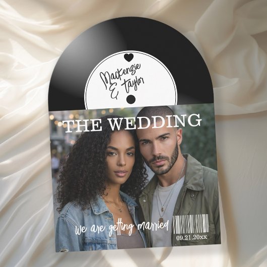 Invitation Retro Vinyl Record Photo Cover Wedding