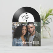 Invitation Retro Vinyl Record Photo Cover Wedding (Debout devant)