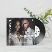 Invitation Retro Vinyl Record Photo Cover Wedding (Debout devant)