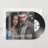 Invitation Retro Vinyl Record Photo Cover Wedding (Devant)