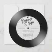 Invitation Retro Vinyl Record Photo Wedding (Devant)