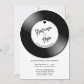 Invitation Retro Vinyl Record Photo Wedding (Devant)