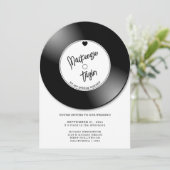 Invitation Retro Vinyl Record Photo Wedding (Debout devant)