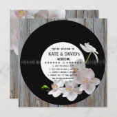 Invitation Retro Vinyl Record Rustic Mariage campagnard Invit (Devant / Derrière)
