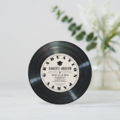 Invitation Retro Vinyl Record Tan Graduation (Debout devant)