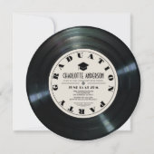 Invitation Retro Vinyl Record Tan Graduation Photo (Devant)