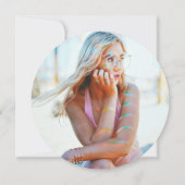 Invitation Retro Vinyl Record Turquoise Photo Graduation (Dos)