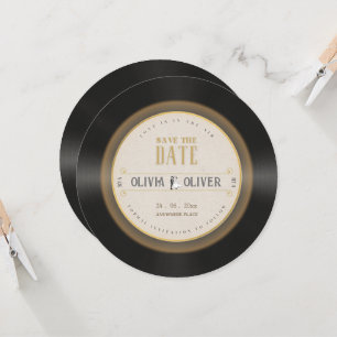 Invitation Retro vinyle enregistrement mariage enregistrer la
