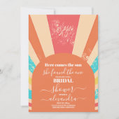 Invitation Retro voici la Fête des mariées du soleil (Devant)