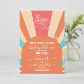 Invitation Retro voici la Fête des mariées du soleil (Debout devant)