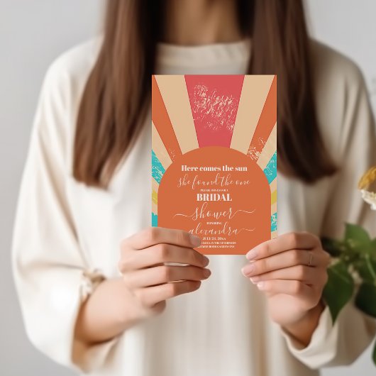 Invitation Retro voici la Fête des mariées du soleil