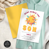 Invitation Retro Voici Le Baby shower Fils