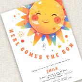 Invitation Retro Voici Le Baby shower Fils