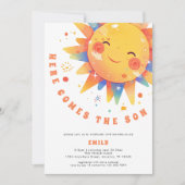 Invitation Retro Voici Le Baby shower Fils (Devant)