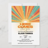 Invitation Retro Voici L'Invitation Du Fils Baby shower (Devant)