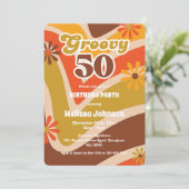 Invitation Retro Wave Daisies Super 50e anniversaire (Debout devant)