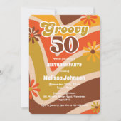 Invitation Retro Wave Daisies Super 50e anniversaire (Devant)