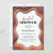 Invitation Retro Wave Orange Brûlé Fête de Mariage (Devant)