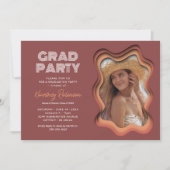 Invitation Retro Wave Photo Graduation Party (Devant)
