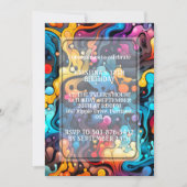 Invitation Retro Wavy Chaotic Print Anniversaire (Devant)