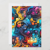 Invitation Retro Wavy Chaotic Print Anniversaire (Dos)