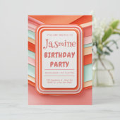 Invitation Retro Wavy Gummy Abstract Frame Birthday (Debout devant)