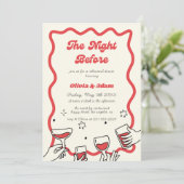 Invitation Retro Wavy La Nuit Avant Le Dîner De La Répétition (Debout devant)