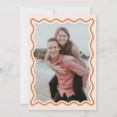 Invitation Retro Wavy Terracotta Photo Party (Dos)