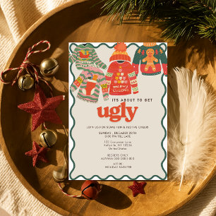 Invitation Retro Wavy Ugly Sweat Noël Fête
