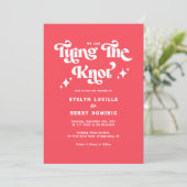 Invitation Retro We are Tying the knot Red Wedding (Debout devant)