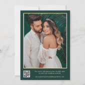 Invitation Retro We Do Emerald Green & Gold QR Code Mariage (Dos)