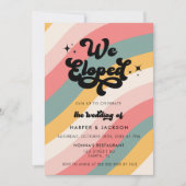 Invitation Retro We Eloped Photo Mariage coloré (Devant)