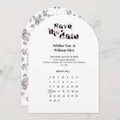 Invitation Retro Wedding Save the Date Calendar | 70s themed (Devant / Derrière)