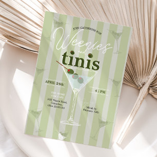 Invitation Retro Weenies et Tinis Enterrement de Vie de Jeune