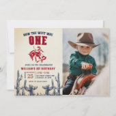 Invitation Retro Western Comment l'Occident était 1er anniver (Devant)