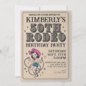 Invitation Retro Western Cowgirl 50e fête d'anniversaire (Devant)