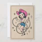 Invitation Retro Western Cowgirl 50e fête d'anniversaire (Dos)
