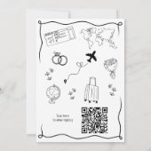 Invitation Retro Whimsical Miss à Mme QR Code Fête des mariée (Dos)