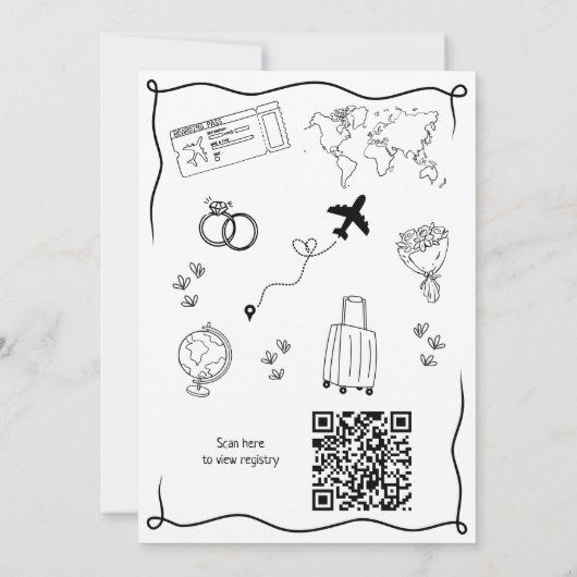 Invitation Retro Whimsical Miss à Mme QR Code Fête des mariée (Dos)