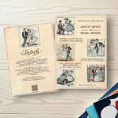 Invitation Retro Whimsical Romantic les années 50 Mariage de 