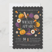 Invitation Retro Wicked Affair Halloween Party (Devant)