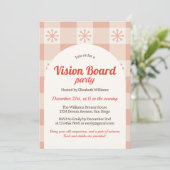 Invitation Rétro Winter Snowflakes Dream Vision Board Party (Debout devant)