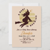 Invitation Retro Witch Baby brasse du Baby shower (Devant)