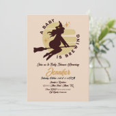 Invitation Retro Witch Baby brasse du Baby shower (Debout devant)